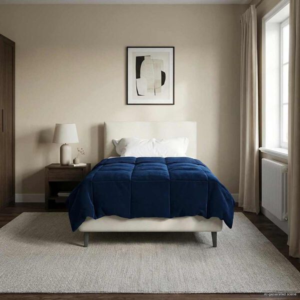 vidaXL Prikr&yacute;vka na cel&yacute; rok Tmavomodr&aacute; 155 x 200 cm Mikrovl&aacute;kno