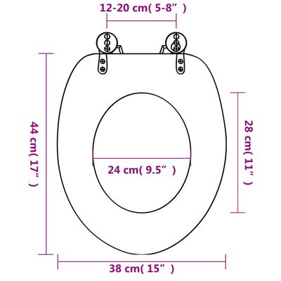 vidaXL WC sedadlá s pomalým sklápaním 2 ks, MDF, motív hviezdic