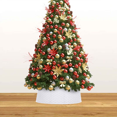 vidaXL Spodný kryt na vianočný stromček biely Ø 65x19,5 cm