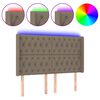 vidaXL Čelo postele s LED sivohned&eacute; 163x16x118/128 cm l&aacute;tka