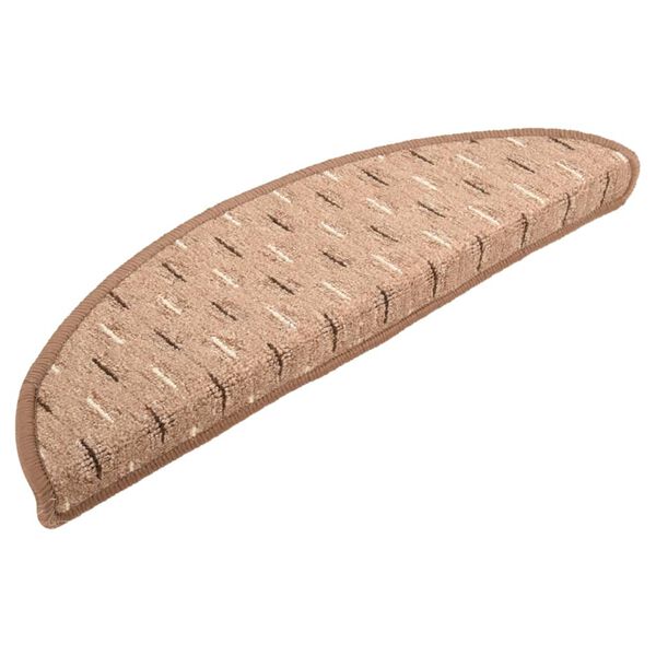 vidaXL Kobercové nášľapy na schody hnedé 15 ks 65x21x4 cm
