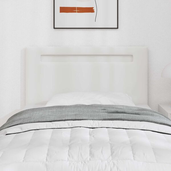 vidaXL LED hlavov&aacute; doska Biela 100 cm Umel&aacute; koža