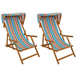 vidaXL Leh&aacute;tko 2 pcs 3 Poloha Mas&iacute;vne eukalyptov&eacute; drevo Viacfarebn&yacute;