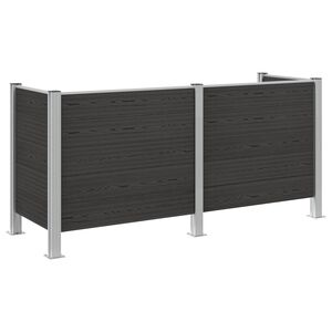 vidaXL Plot pre odpadkov&yacute; k&ocirc;&scaron; Siv&aacute; 237 x 85 x 115 cm Hlin&iacute;k a WPC