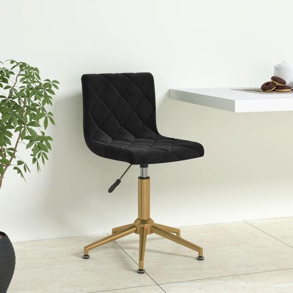 vidaXL Otočn&aacute; jed&aacute;lensk&aacute; stolička čierna zamatov&aacute;