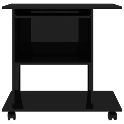 vidaXL PC stôl lesklý čierny 80x50x75 cm drevotrieska