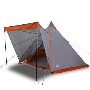 vidaXL Rodinn&yacute; stan tipi 6 os&ocirc;b sivo-oranžov&yacute; vodeodoln&yacute;