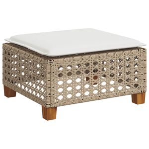 vidaXL z&aacute;hradn&aacute; stolička s vank&uacute;&scaron;om b&eacute;žov&aacute; 63,5x56x32 cm Poly ratan