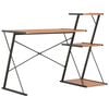 vidaXL Stôl s poličkami, čierno hnedý 116x50x93 cm