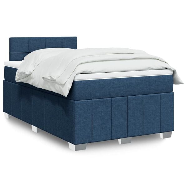 vidaXL Boxspring posteľ s matracom modr&aacute; 120x190 cm l&aacute;tka