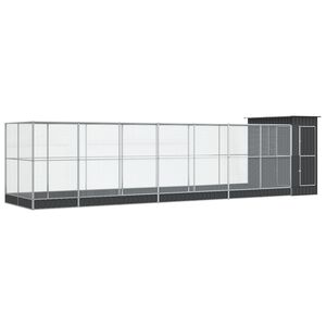vidaXL Voli&eacute;ra s nadstavcom strieborn&aacute; 830x203x216 cm oceľ