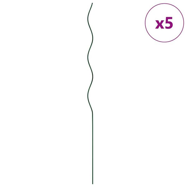 vidaXL Podpora rastl&iacute;n 5 pcs Zelen&aacute; 110 x 0.6 x 0.6 cm Oceľ