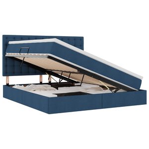 vidaXL Postel s &uacute;ložn&yacute;m prostorem a LED svetlom Modr&aacute; 180 x 200 cm