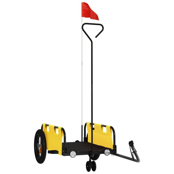 vidaXL Pr&iacute;ves na bicykel, žlt&yacute;, oxfordsk&aacute; l&aacute;tka, železo