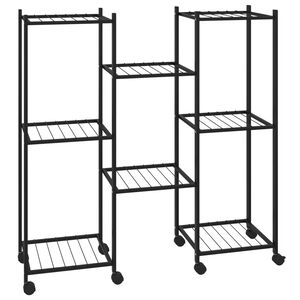 vidaXL Stojan na kvety s kolieskami 83x25x83,5 cm čierny železn&yacute;