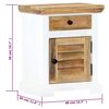 vidaXL Nočn&yacute; stol&iacute;k biely a hned&yacute; 40x30x50 cm surov&yacute; mangov&yacute; mas&iacute;v