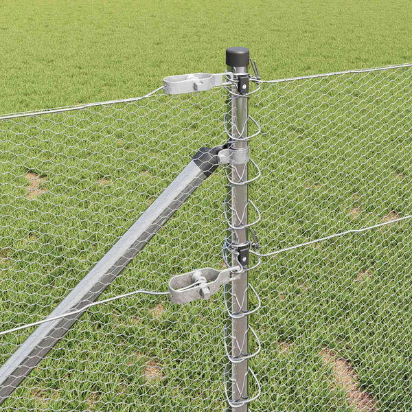 vidaXL Stĺp na plot. Strieborn&aacute; 10 x 0,6 m (13 mm sieť) Oceľ