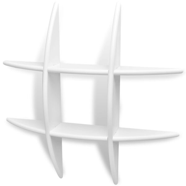 Biela nástenná polica na knihy/DVD, MDF