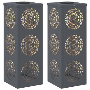 vidaXL Sol&aacute;rne LED svetlo na chodn&iacute;k 2 ks Tepl&aacute; biela 18 x 18 x 50 cm