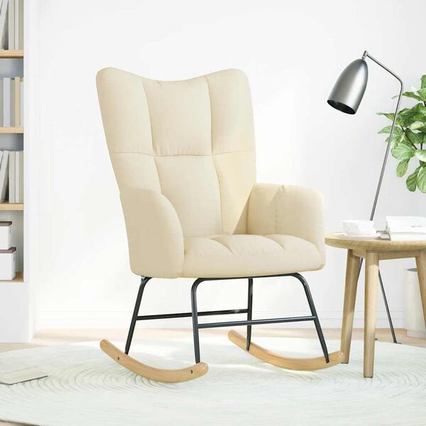 vidaXL Hojdacie kreslo kr&eacute;mov&eacute; l&aacute;tkov&eacute;