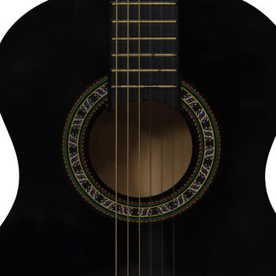 vidaXL Klasická gitara pre začiatočníkov a deti čierna 1/2 34"