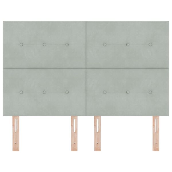 vidaXL Zadn&eacute; čelo s čelnou doskou Svetlosiv&aacute; 144 cm Umel&aacute; koža