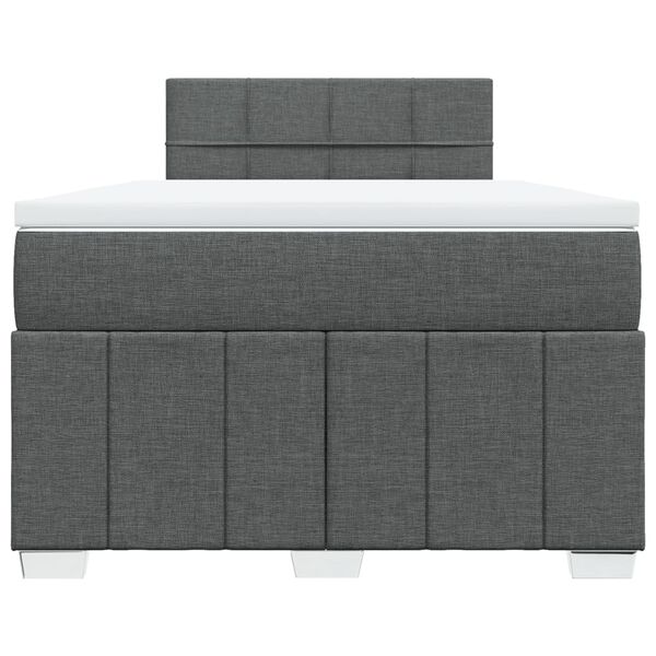 vidaXL Boxspring posteľ s matracom, tmavosiv&aacute; 120x190 cm, l&aacute;tka