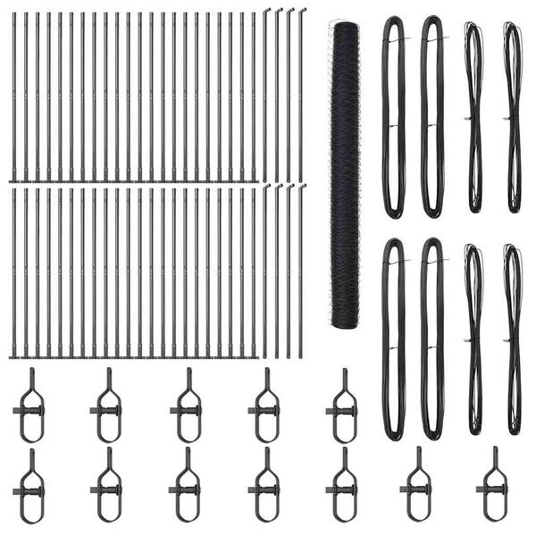 vidaXL Stĺp na plot. Siv&aacute; 100 x 1,6 m (50 mm sieť) Ocel a PVC