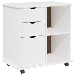 vidaXL Kolieskov&aacute; skriňa 63,5 x 39 x 65,5 cm Mas&iacute;vne borovicov&eacute; drevo