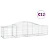vidaXL Obl&uacute;kov&yacute; gabionov&yacute; k&ocirc;&scaron; 12 ks 200x50x40/60 cm pozinkovan&eacute; železo