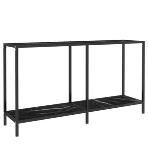 vidaXL Konzolov&yacute; stol&iacute;k čierny 140x35x75,5 cm tvrden&eacute; sklo