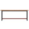 vidaXL Pracovn&yacute; st&ocirc;l 220x55x81,5 cm mas&iacute;vny buk a kov