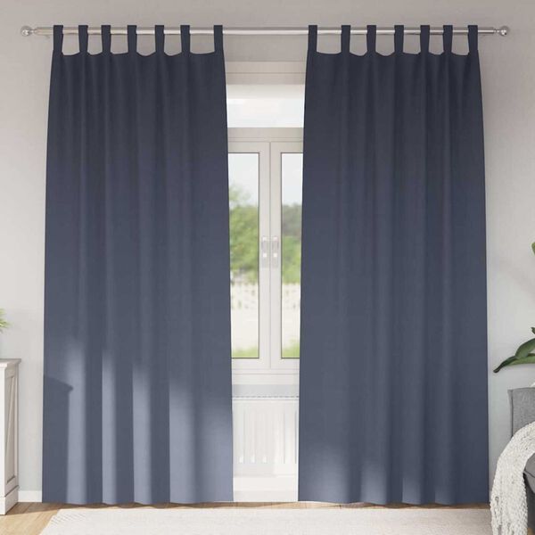 vidaXL Z&aacute;clony na zatemnenie s kr&uacute;žkami 2 pcs Antracit 260 x 140 cm