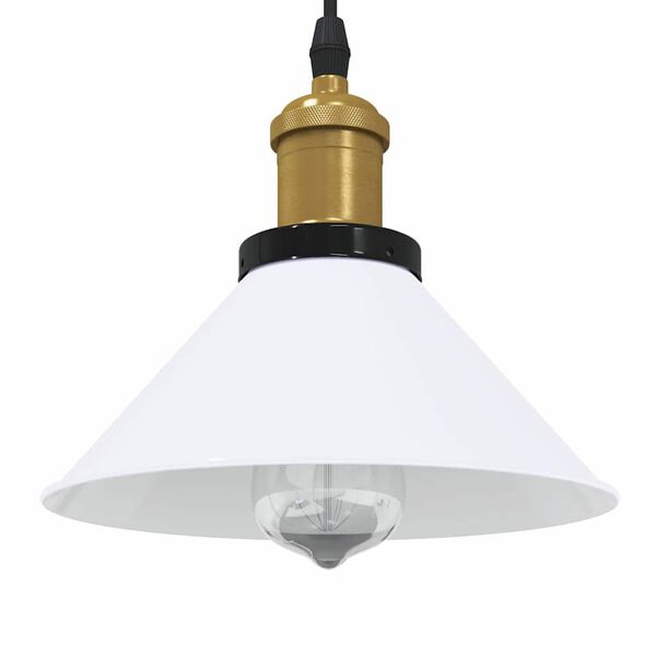 VidaXL Z&aacute;vesn&aacute; lampa v&yacute;&scaron;kovo nastaviteľn&aacute; E27 lesk biela &Oslash; 22 cm kov