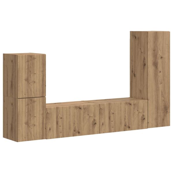 vidaXL Zostava TV skriniek 4 pcs Remeseln&yacute; dub Kompozitn&eacute; drevo