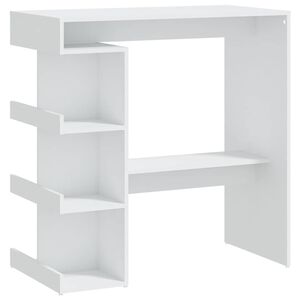 vidaXL Barov&yacute; st&ocirc;l+reg&aacute;l, biely 100x50x101,5 cm, kompozitn&eacute; drevo