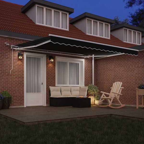 vidaXL Zatemniteľn&aacute; mark&iacute;za Čierna 400 &times; 300 cm Polyester a kov