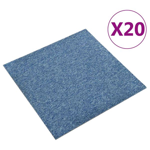 vidaXL Koberec 20 pcs Modr&aacute; 50 x 50 cm 100% polypropyl&eacute;n