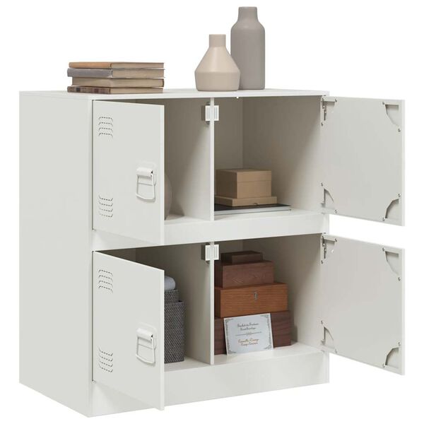 vidaXL Komoda biela 67x39x73 cm oceľov&aacute;