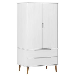 vidaXL &Scaron;atn&iacute;k MOLDE, biely 90x55x175 cm, borovicov&yacute; mas&iacute;v
