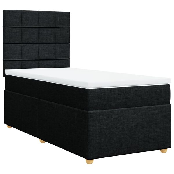 vidaXL Boxspring posteľ s matracom čierna 100x200 cm l&aacute;tka