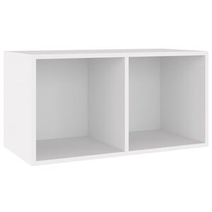 vidaXL &Uacute;ložn&yacute; box na vinyly, biely 71x34x36 cm, kompozitn&eacute; drevo