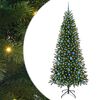 vidaXL Umel&yacute; vianočn&yacute; stromček s 300 LED-i Zelen&aacute; 210 cm PE a PVC