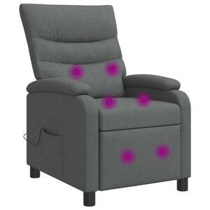 vidaXL Mas&aacute;žne relaxačn&eacute; kreslo Tmavosiv&aacute; L&aacute;tka