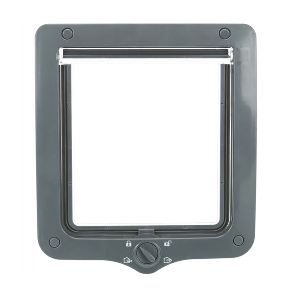 TRIXIE Štvorité prechodné dvierka pre mačky XXL s tunelom sivé