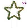 vidaXL Vianočn&aacute; sveteln&aacute; dekor&aacute;cia s hrotmi 3 ks hviezda 50 LED 29 cm