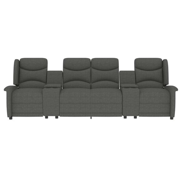 vidaXL 4-miestne sklápacie masážne kreslo+držiaky na poháre svetlosivé