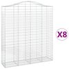 vidaXL Obl&uacute;kov&yacute; gabionov&yacute; k&ocirc;&scaron; 8 ks 200x50x220/240cm pozinkovan&eacute; železo