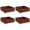 vidaXL Obrubn&iacute;k tr&aacute;vnika 4 pcs 100 x 100 x 35 cm Oceľ Hrdzav&yacute;