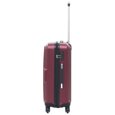 vidaXL 3-dielny set cestovných kufrov tvrdý kryt vínovo-červená ABS